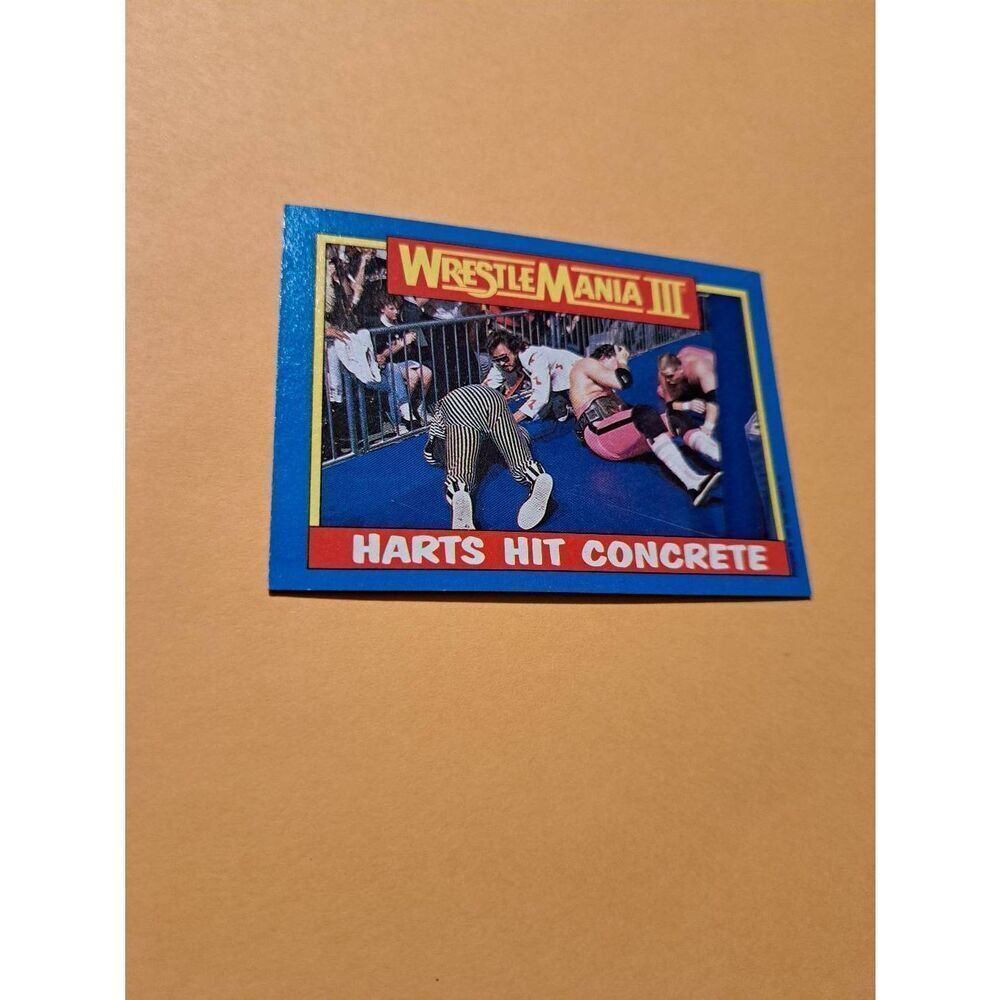 Vintage 1987 Topps WWF WrestleMania III Card #57 The Hart Foundation Danny Davis
